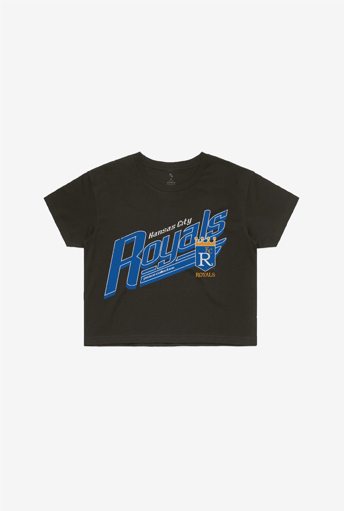 Kansas City Royals Garment Dyed Cropped T-Shirt – Black