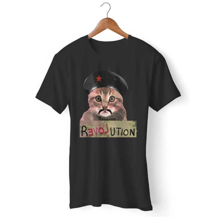 Revolution Love Kitten Funny Che Guevara Cat Activist Man’s T-Shirt