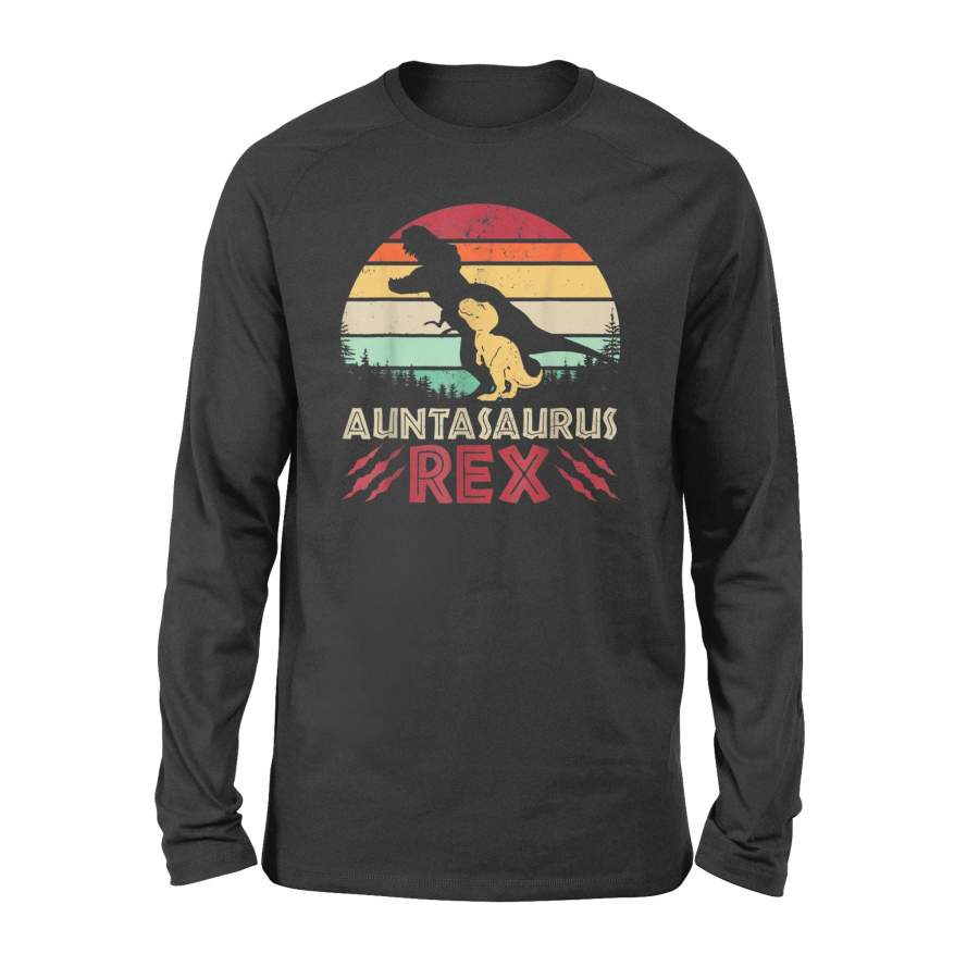 Vintage Auntasaurus Rex Dinosaur Family Fathers Day Gift T Shirt – Standard Long Sleeve