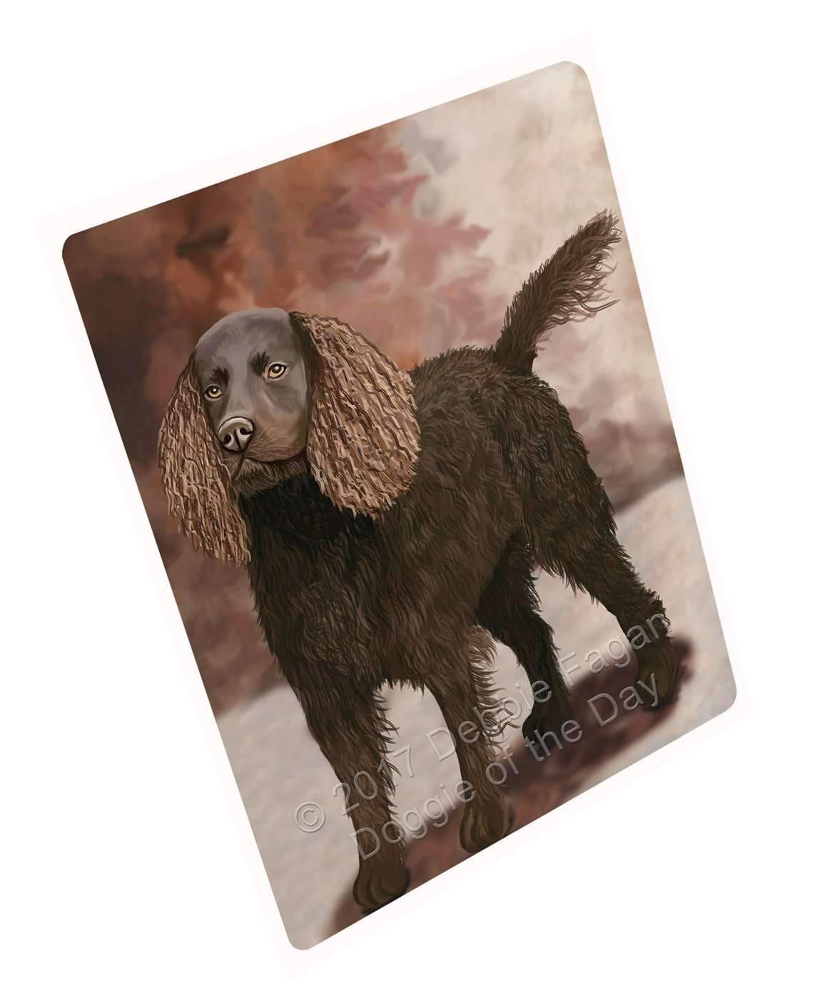 American Water Spaniel Dog Art Portrait Print Woven Throw Sherpa Plush Fleece Blanket