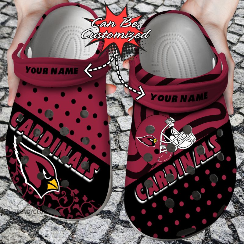 Football Personalized ACardinals Polka Dots Colors Clog Shoes