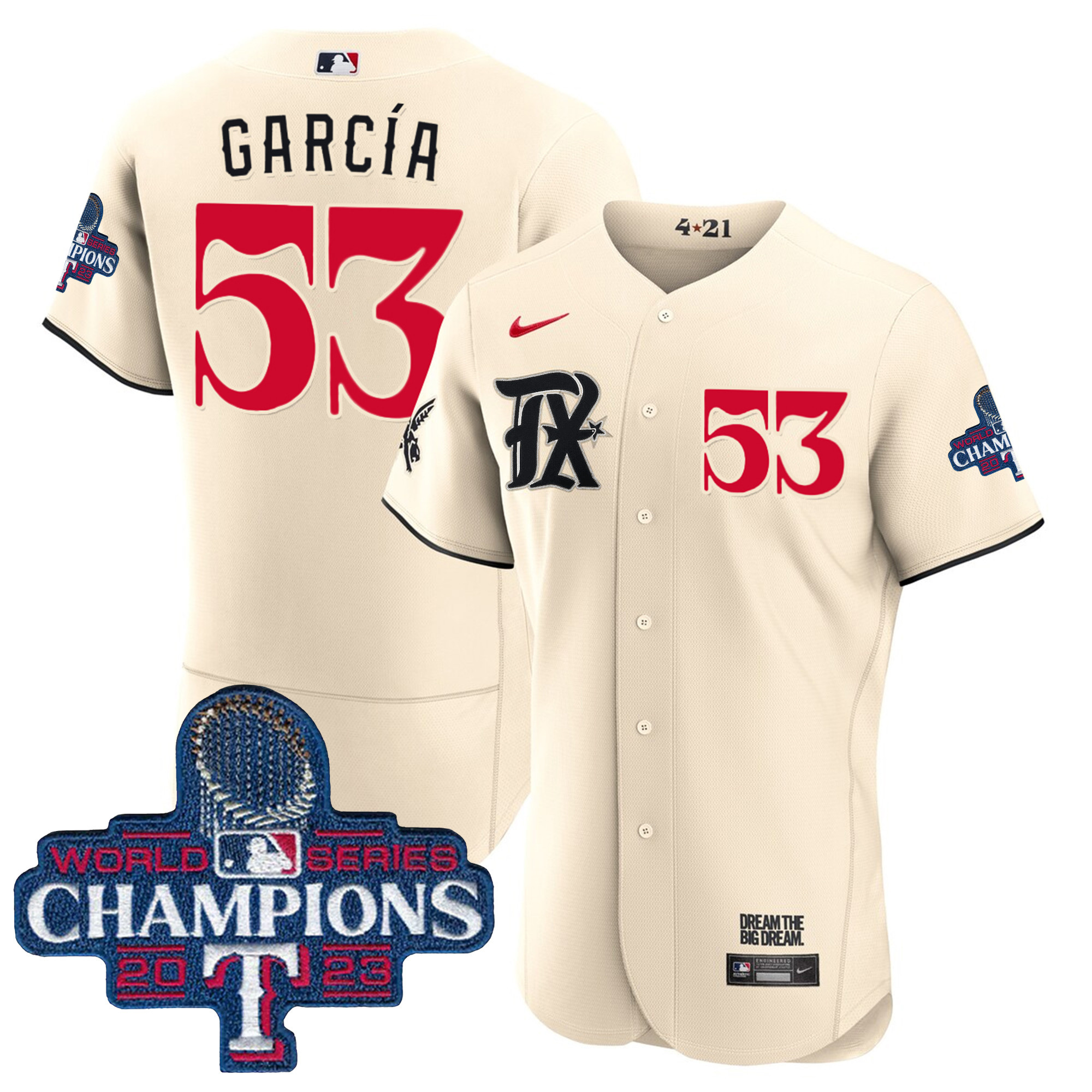 Adolis Garcia Texas Rangers City Connect 2023 World Series Champions