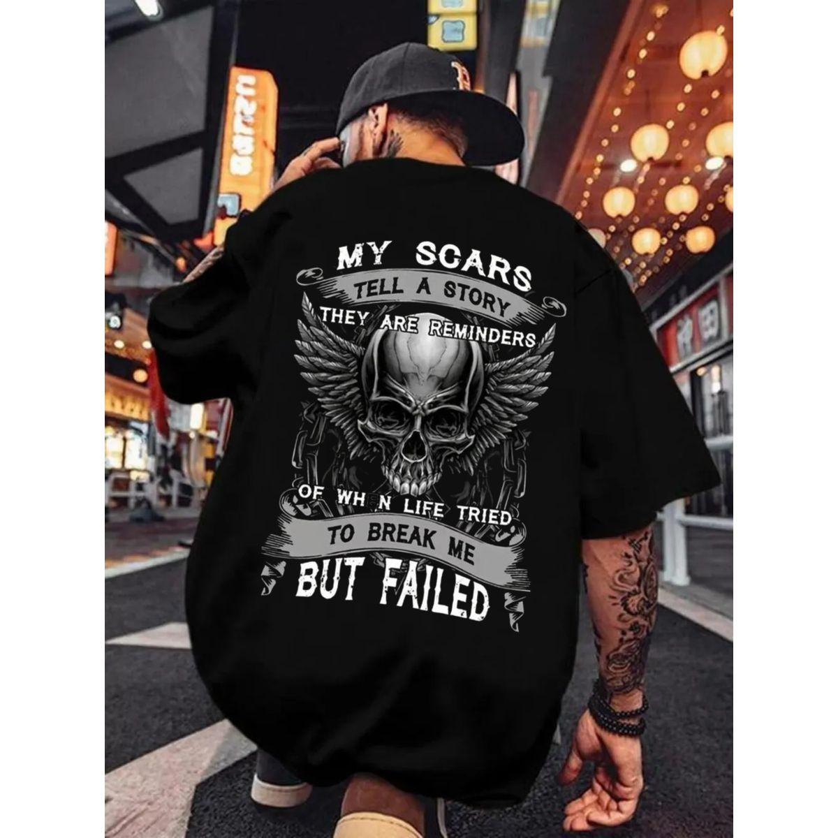 My Scars Tell A Story They Are Reminders Of When Life Tried To Break Me But Failed Shirt, Menswear, Scary Skull Shirt, Unisex Short Sleeve Tee