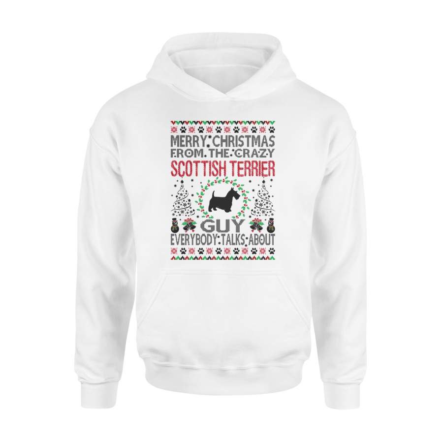 Merry Christmas From Crazy Scottish Terrier Guy Gift – Standard Hoodie