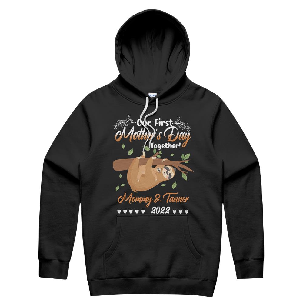 Mother’S Day Gift Sloth Mom And Baby Baby Onesie Custom Name Matching Outfit Hoodie