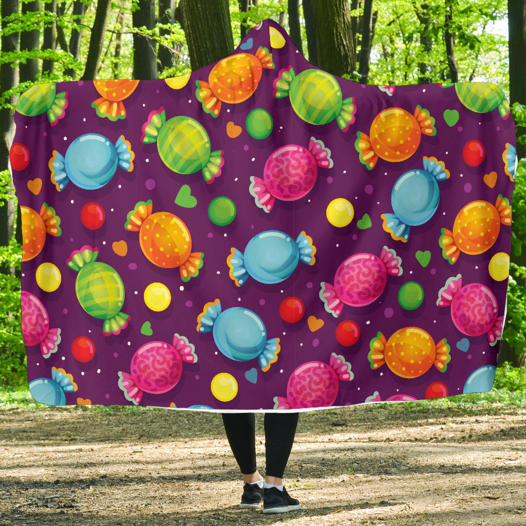 Candy Pattern Print Design Ca05 Hooded Blanket