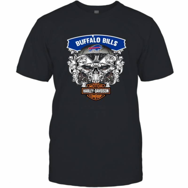 Skull Buffalo Bills Harley Davidson T-Shirt