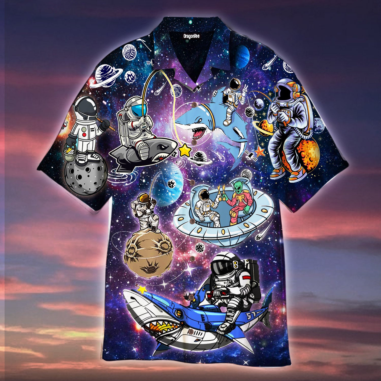 Oragontee Astronaut Fishing In The Galaxy Hawaii Shirt For Men Women Adult Ha51146