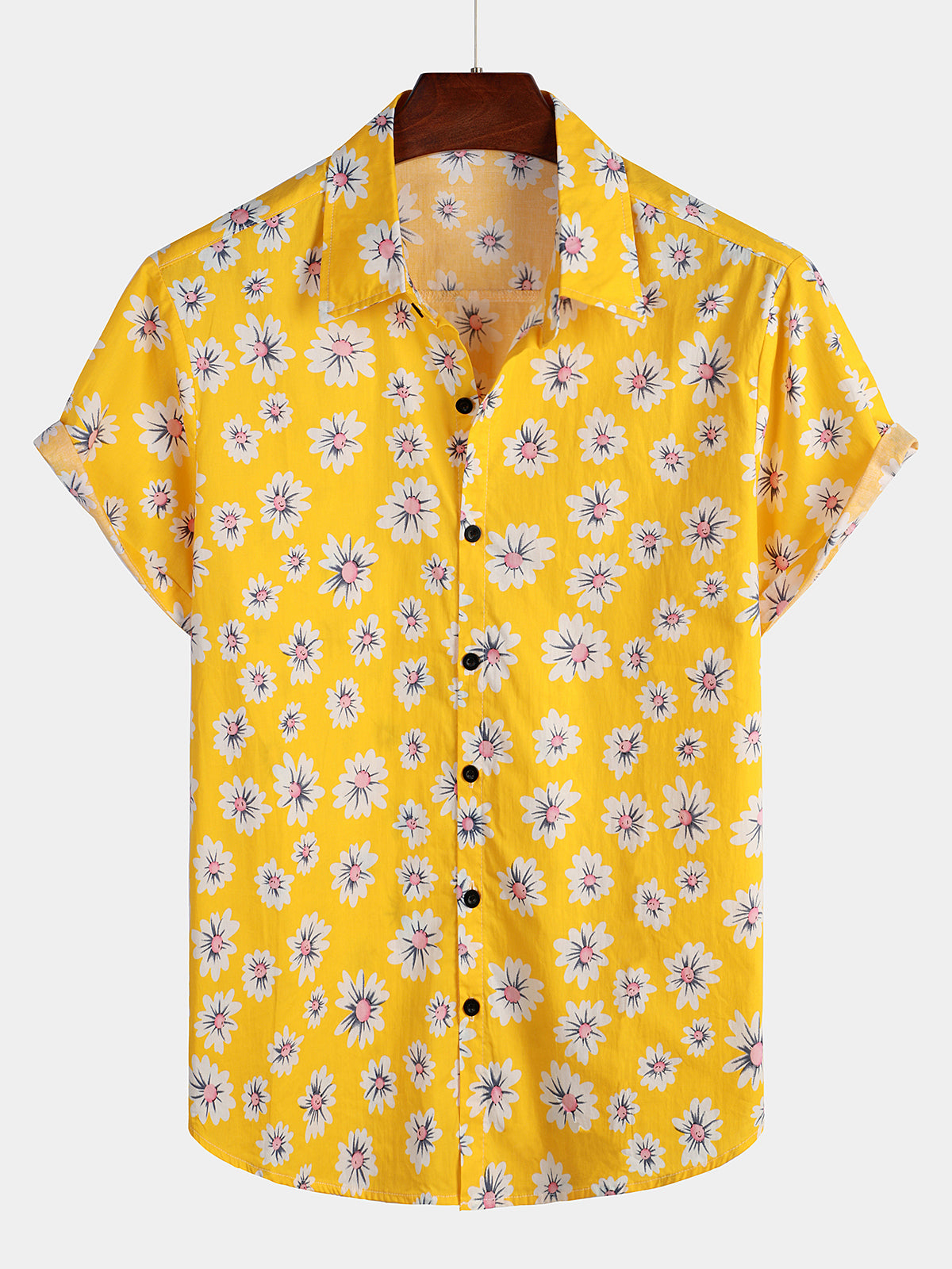 Floral Tropical Hawaiian Breathable Cotton Shirt Ha43982