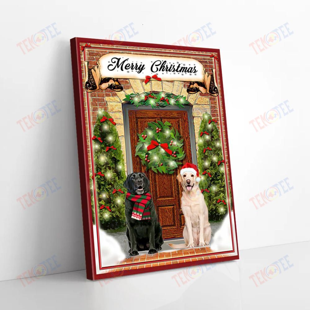 Canvas Prints Merry Christmas With Labrador Retriever Canvas Alluring Wall Decals