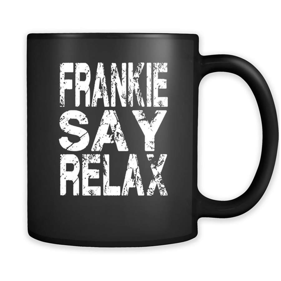 Frankie Say Relax Vintage 80s Music a – Full-Wrap Coffee Black Mug