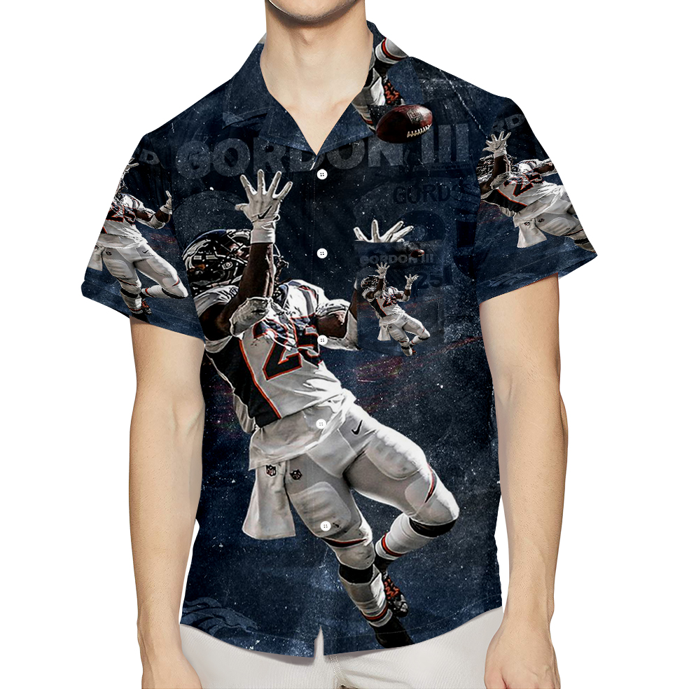 Denver Broncos Melvin Gordon2 3D All Over Print Summer Beach Hawaiian Shirt With Pocket