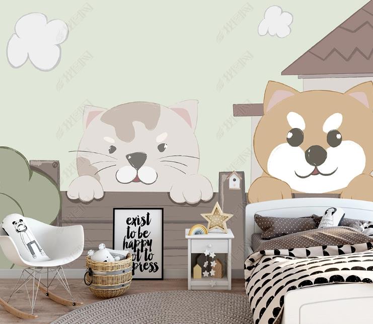 3D Northern Europe Hand-Painted Animal Cute Wall Mural Wallpaper Sww1605