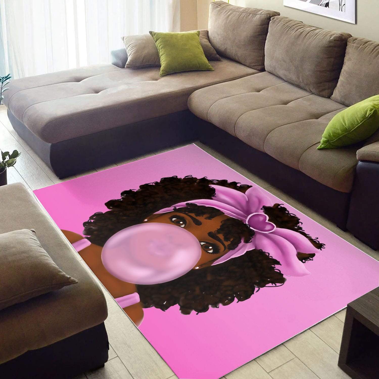 WonderBlackGirl – Beautiful African Girl Blowing A Bubble Rug Gifts