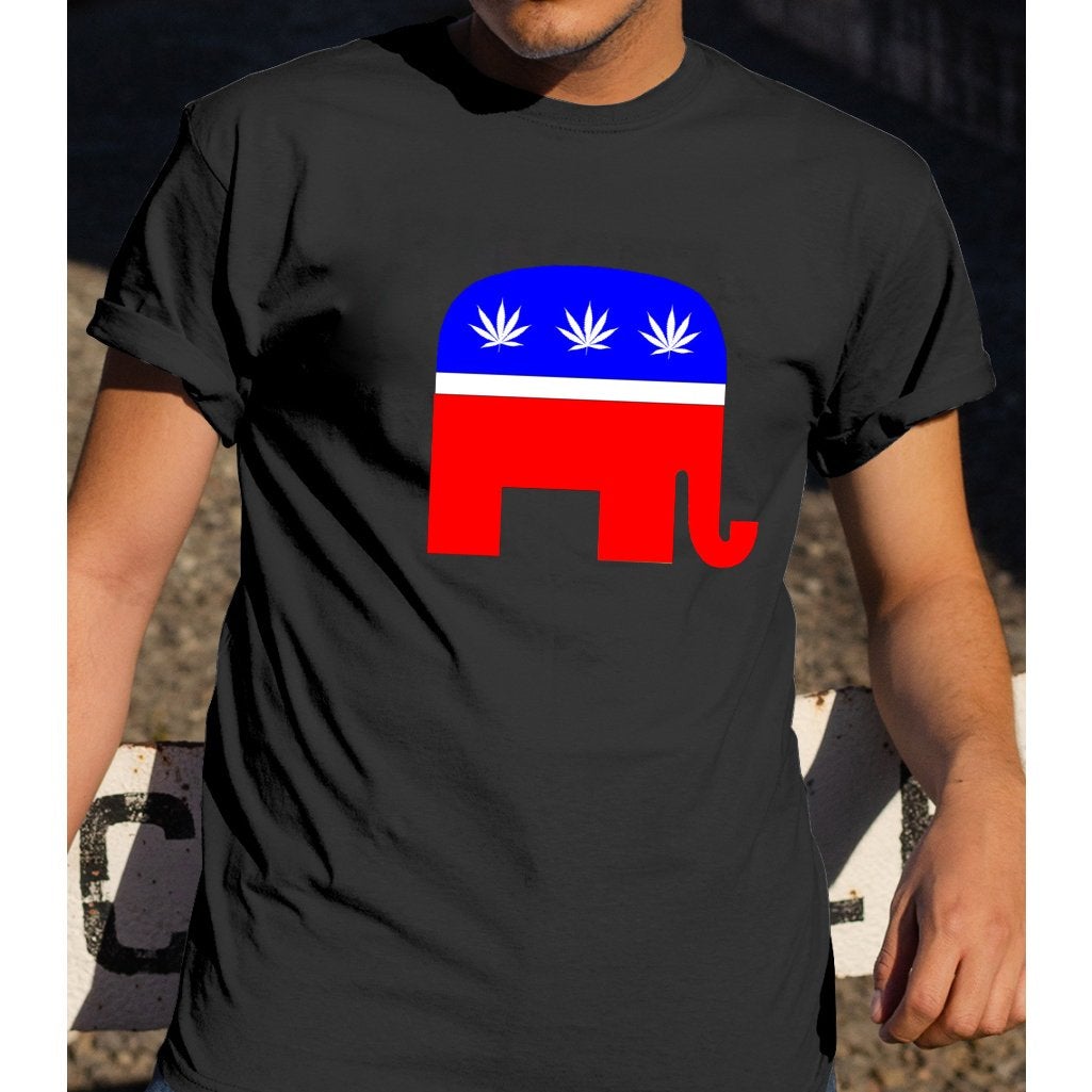 Republican Toker Elephant 420 Marijuana Cannabis Weed Graphic Unisex T Shirt, Sweatshirt, Hoodie Size S – 5XL