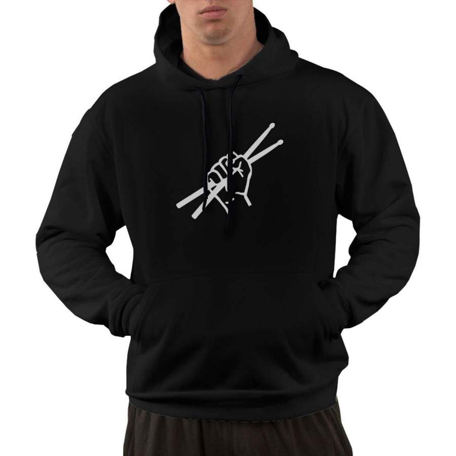 Trikahan Mens Pullover Hoodie Drumsticks Drummer Hooded Sweatshirt Aesthetic Hoodies for Men