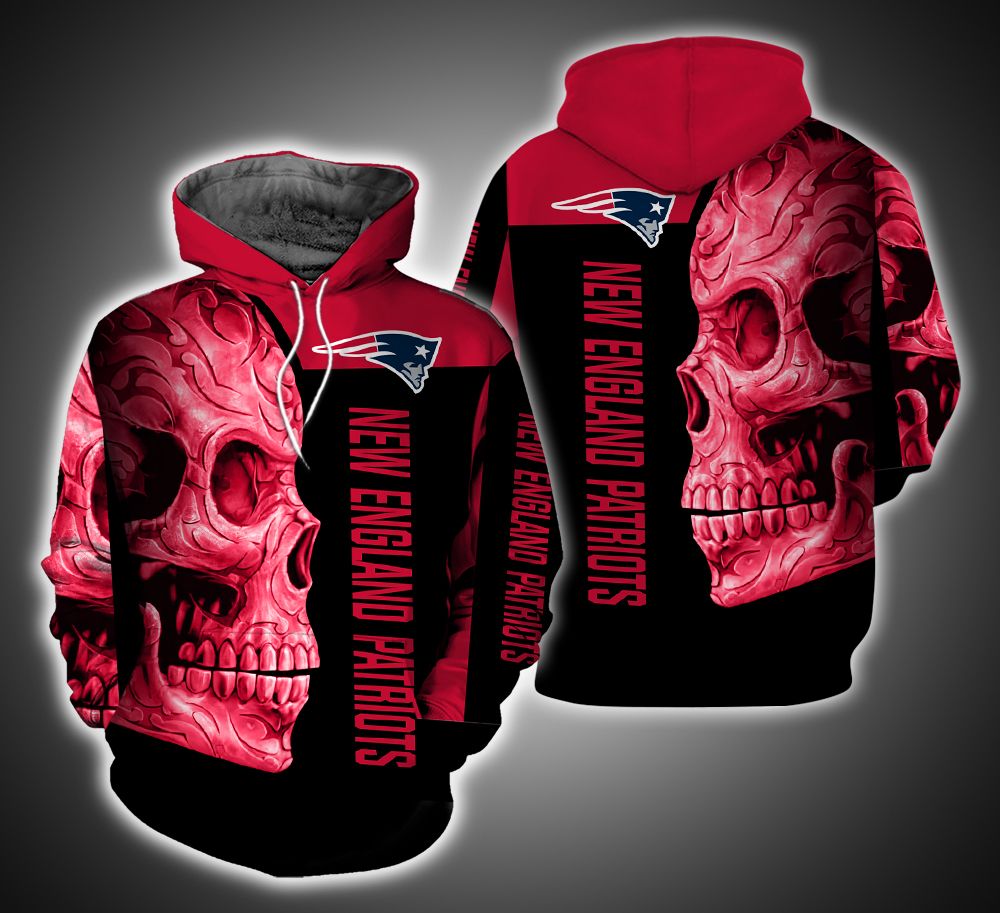 New England Patriots Skull Ver.12.15 3D Print Hoodie