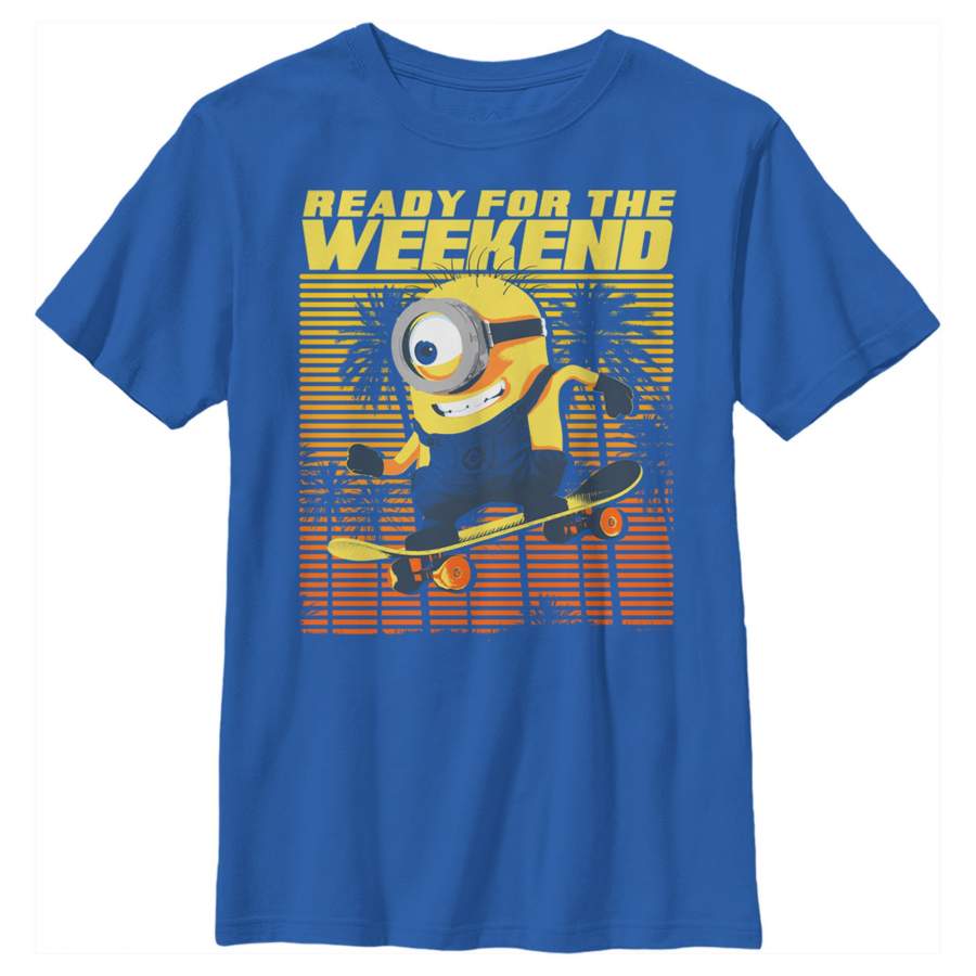 Despicable Me Boy’s Minions Ready For The Weekend  T Shirt