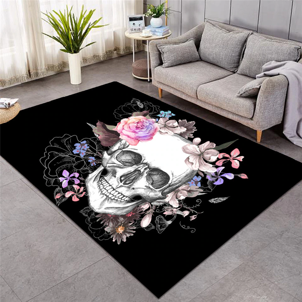 Flowery Skull Rug