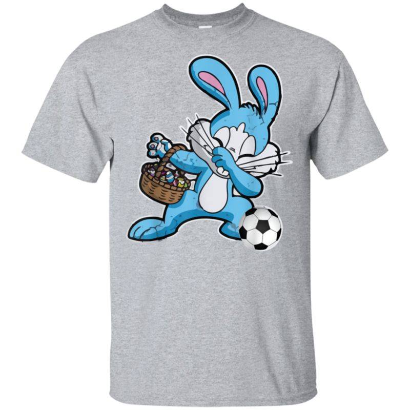 Bunny Rabbit Dabbing Playing Soccer Happy Easter Day Tshirt