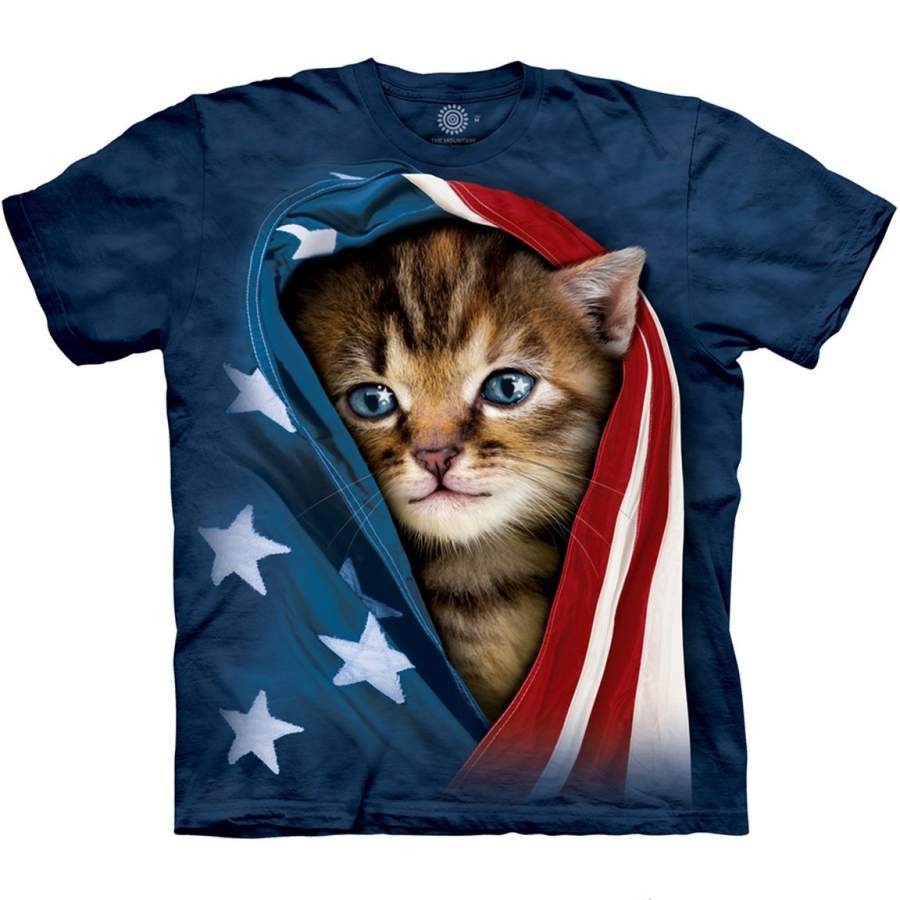 Patriotic Kitten – Adult Unisex T-Shirt