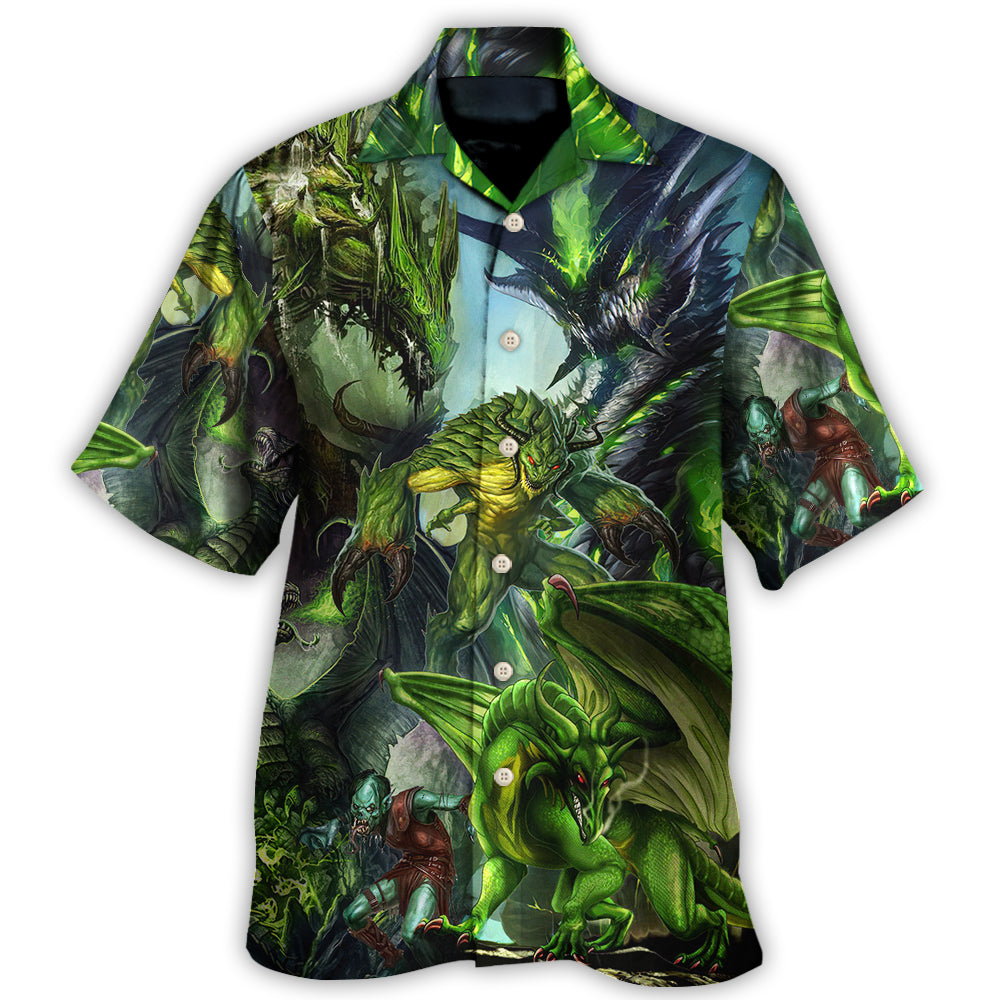 Dragon Green Skull Lover Art Style Hawaii Shirt Ha77728