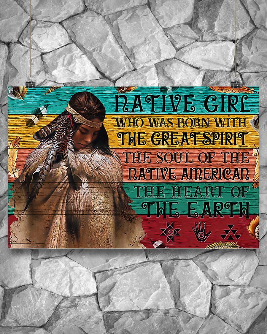 Native Girl Native American Horizontal Canvas And Poster | Wall Decor Visual Art
