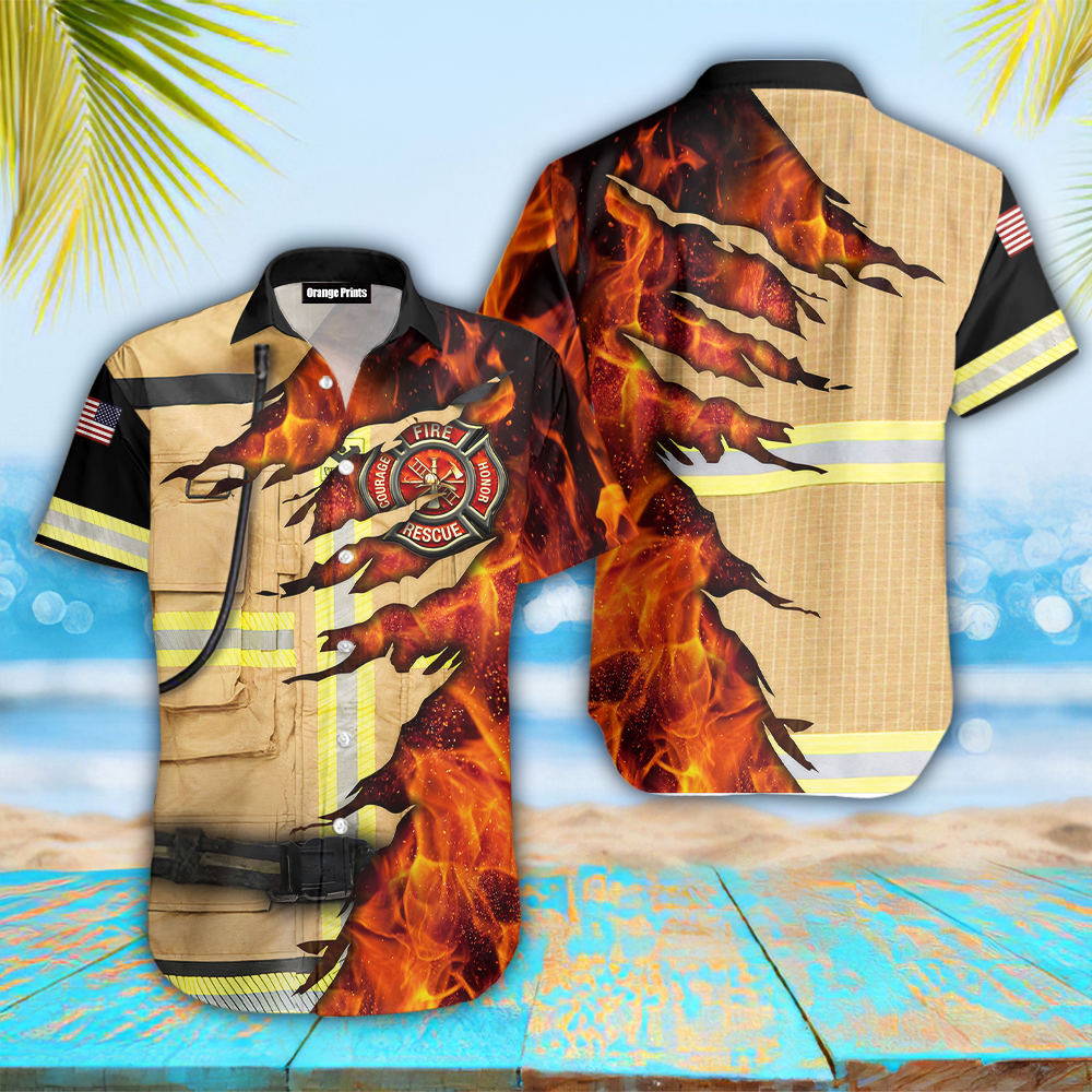 Firefighter Aloha Hawaii Shirts For Men And Women Ha14255