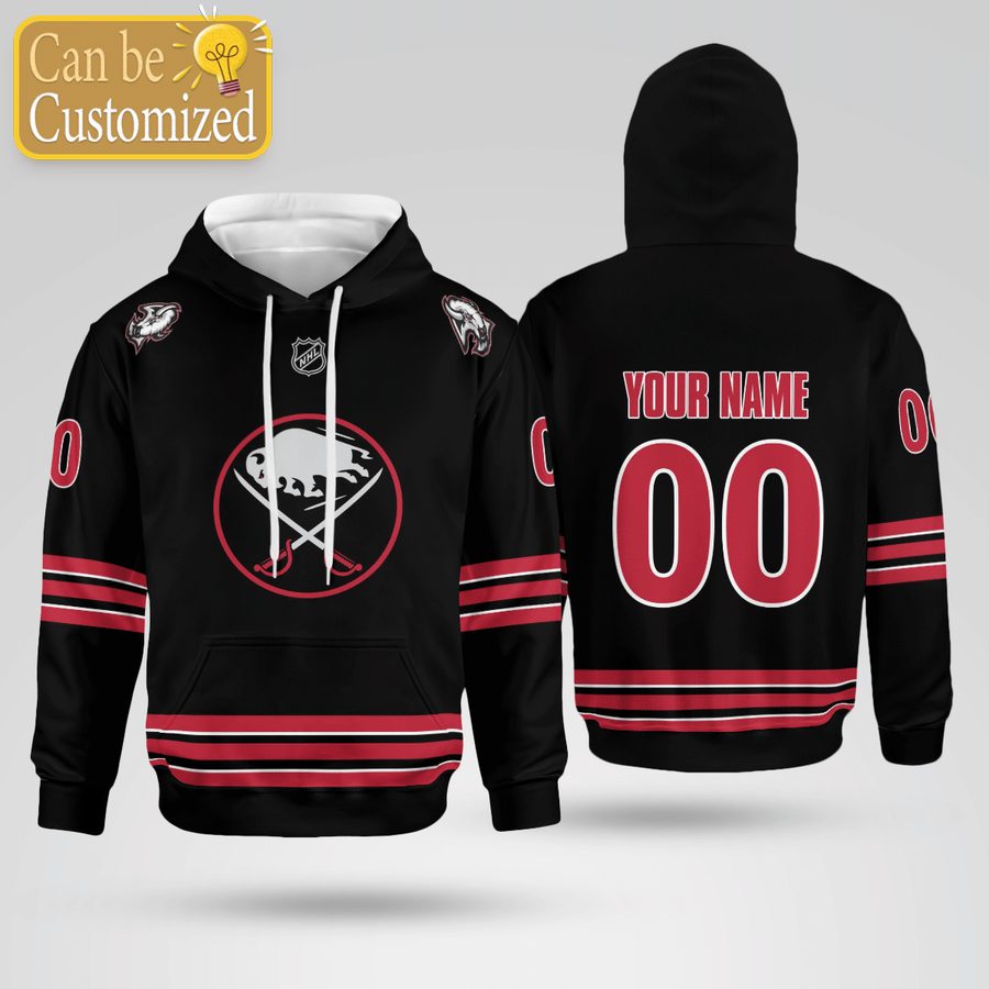 Buffalo Sabres Custom Name Number Red Amp Black Reverse Retro Jersey Pullover Hoodie