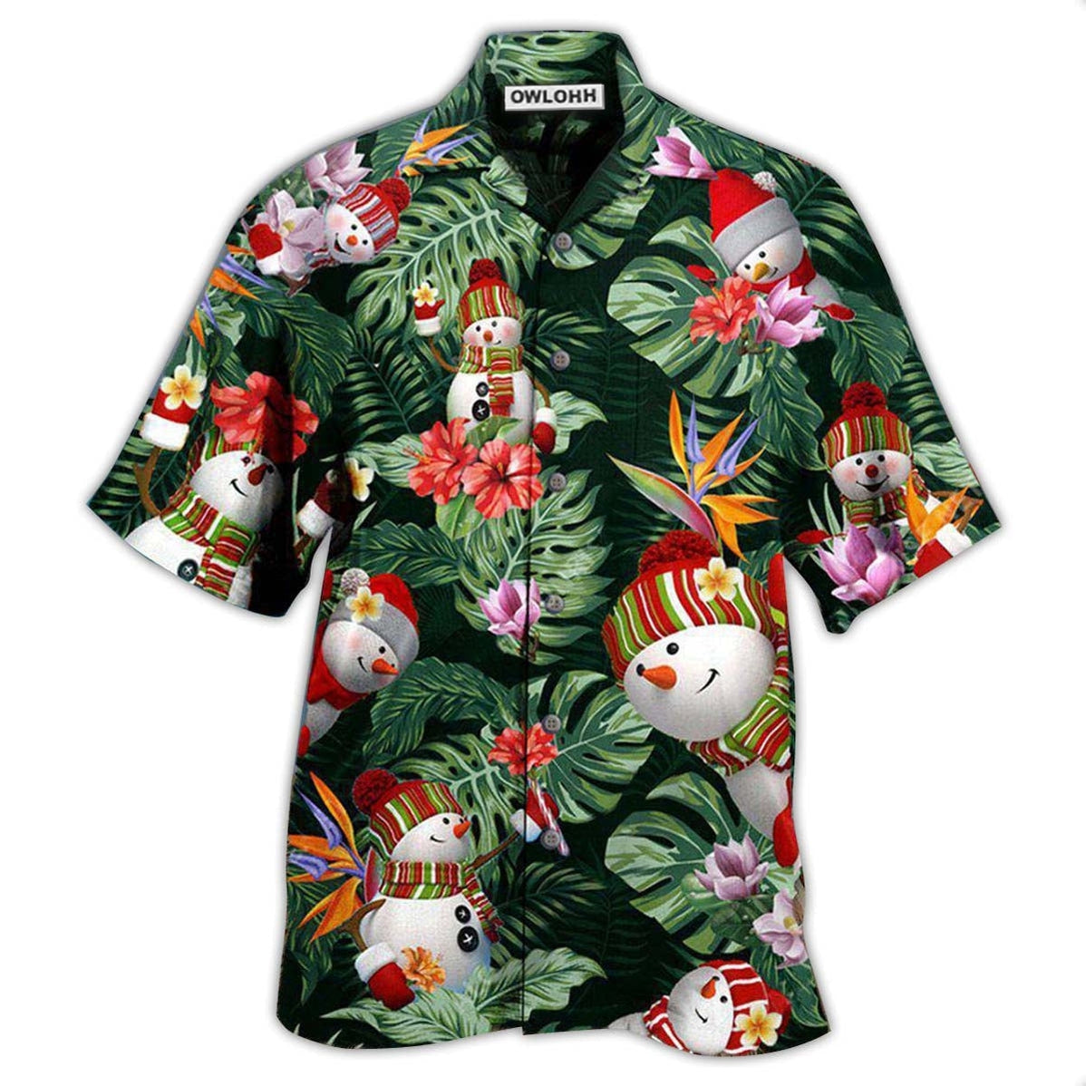 Snowman Stay Cool Tropical Leaf Hawaii Shirt Ha22005