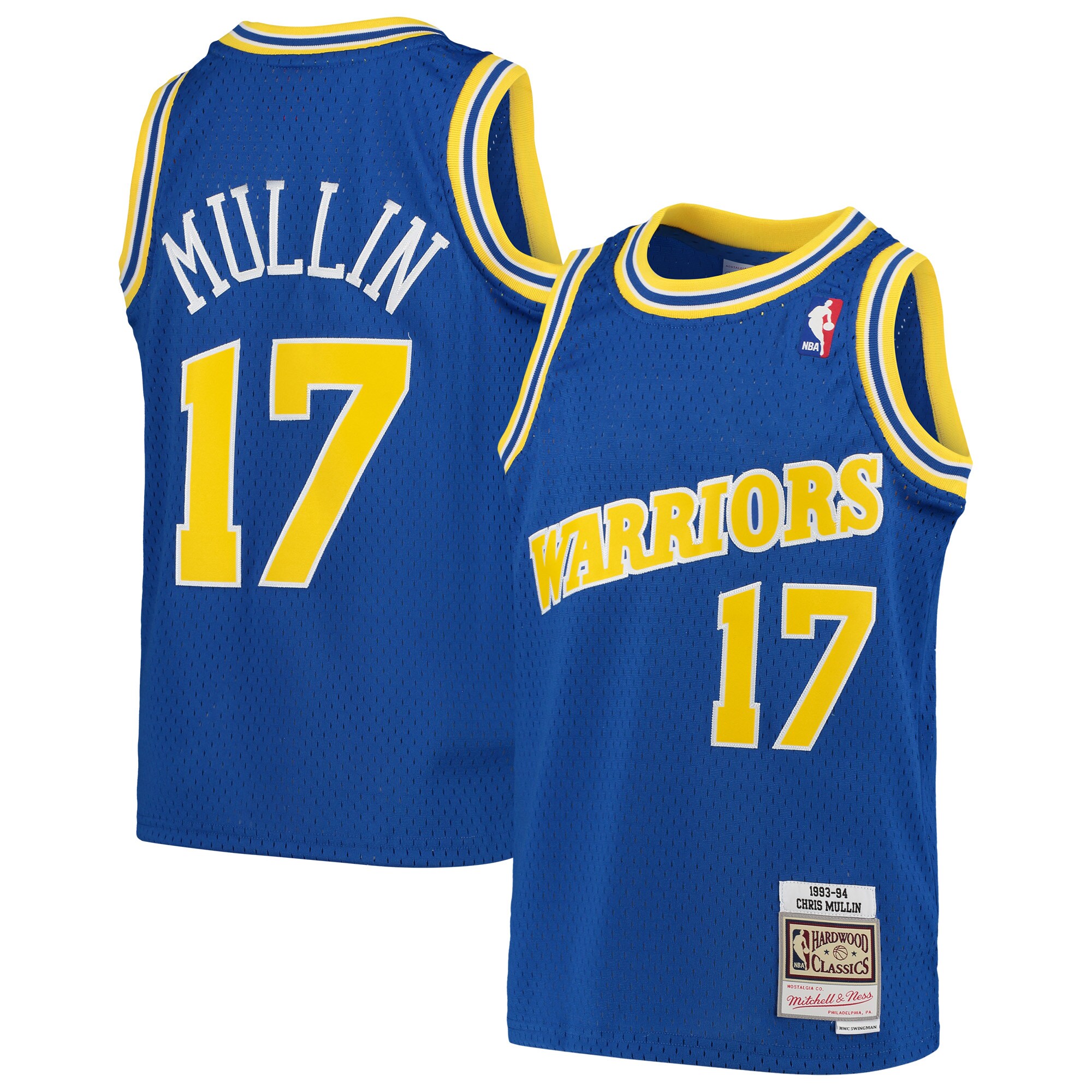 Youth Mitchell & Ness Chris Mullin Royal Golden State Warriors 1993-94 Hardwood Classics Swingman Throwback Jersey