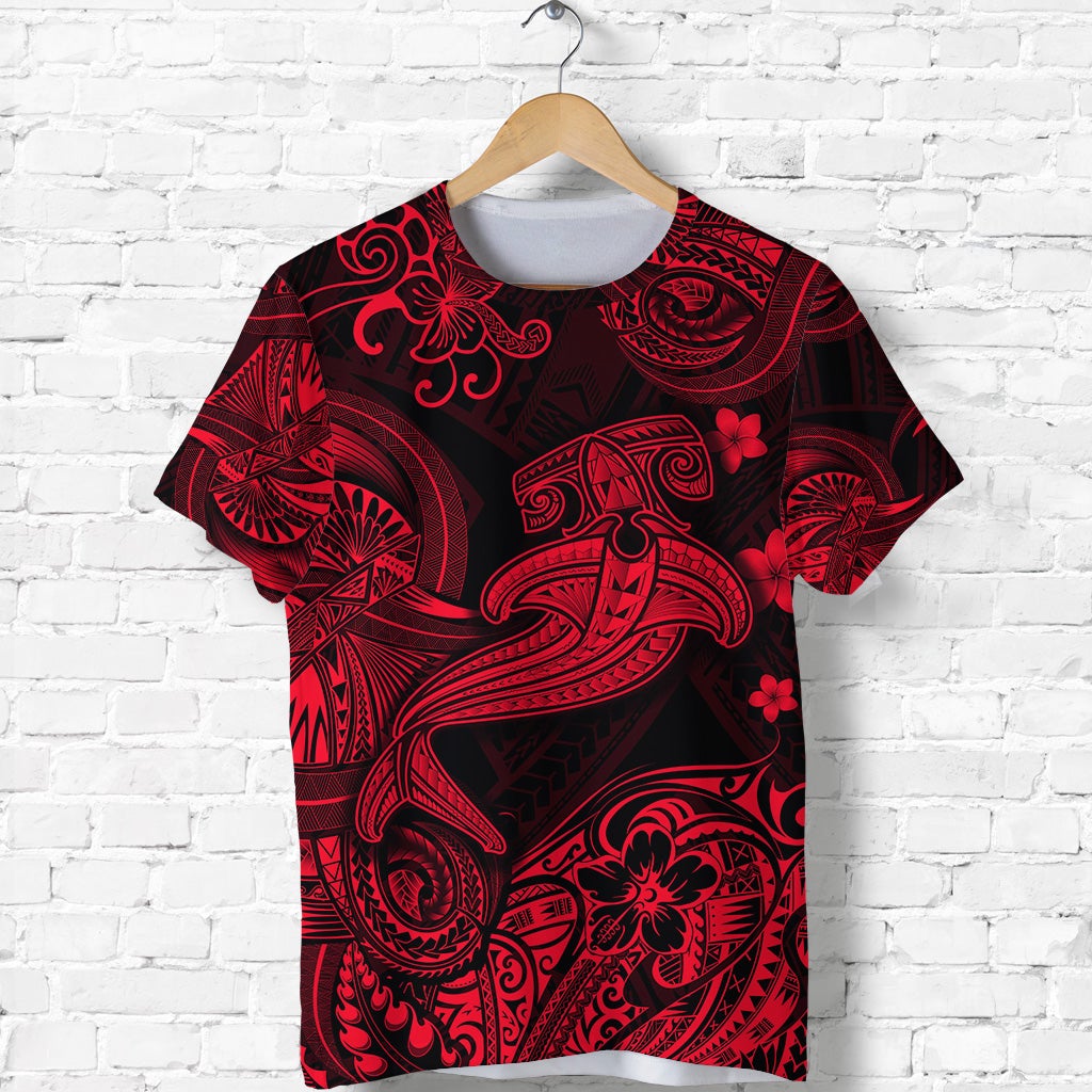 (Custom Personalised) Hawaii Hammer Shark Polynesian T Shirt Unique Style – Red Lt8