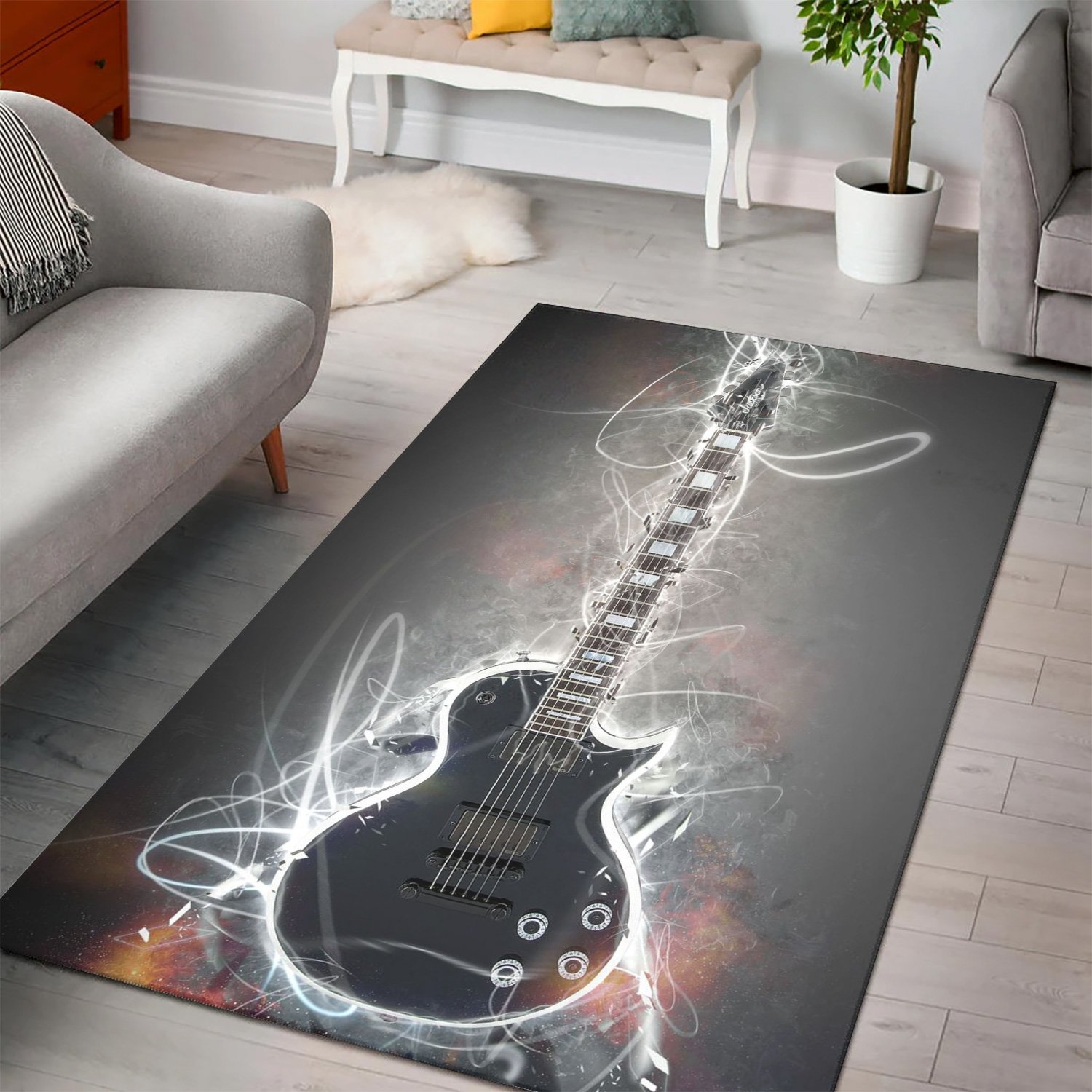 Jason Becker Guitar  Music Rug,  Kitchen Rug,  Halloween Gift