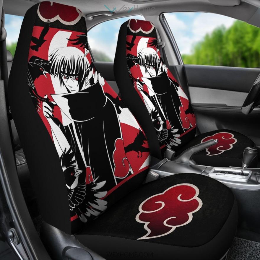Naruto Anime Car Seat Covers Itachi Sharingan Crows Akatsuki Clouds Seat Covers Oralie Shop
