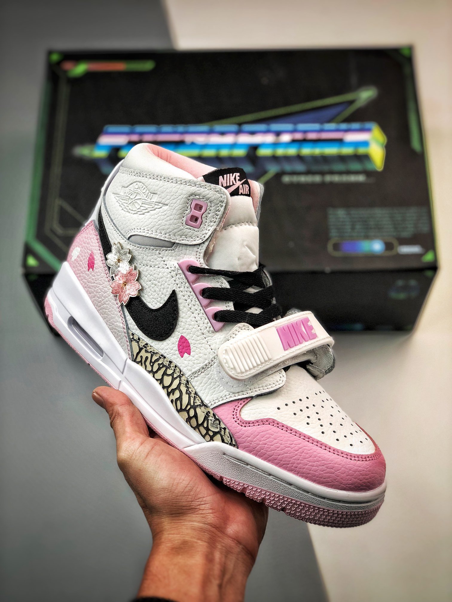 Custom Jordan Legacy 312 White Black Pink Foam 5341035