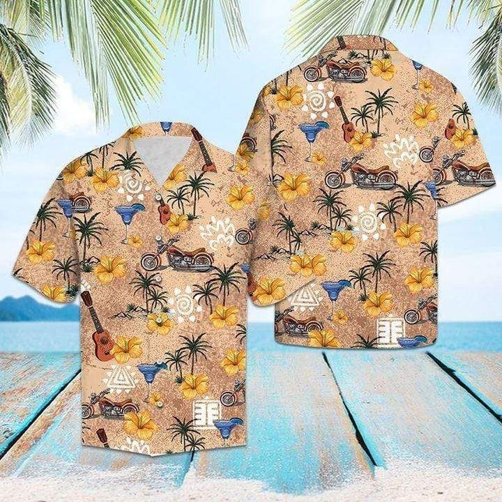 Classic Vintage Motorcycle Hawaii Aloha Shirts H Ha10239