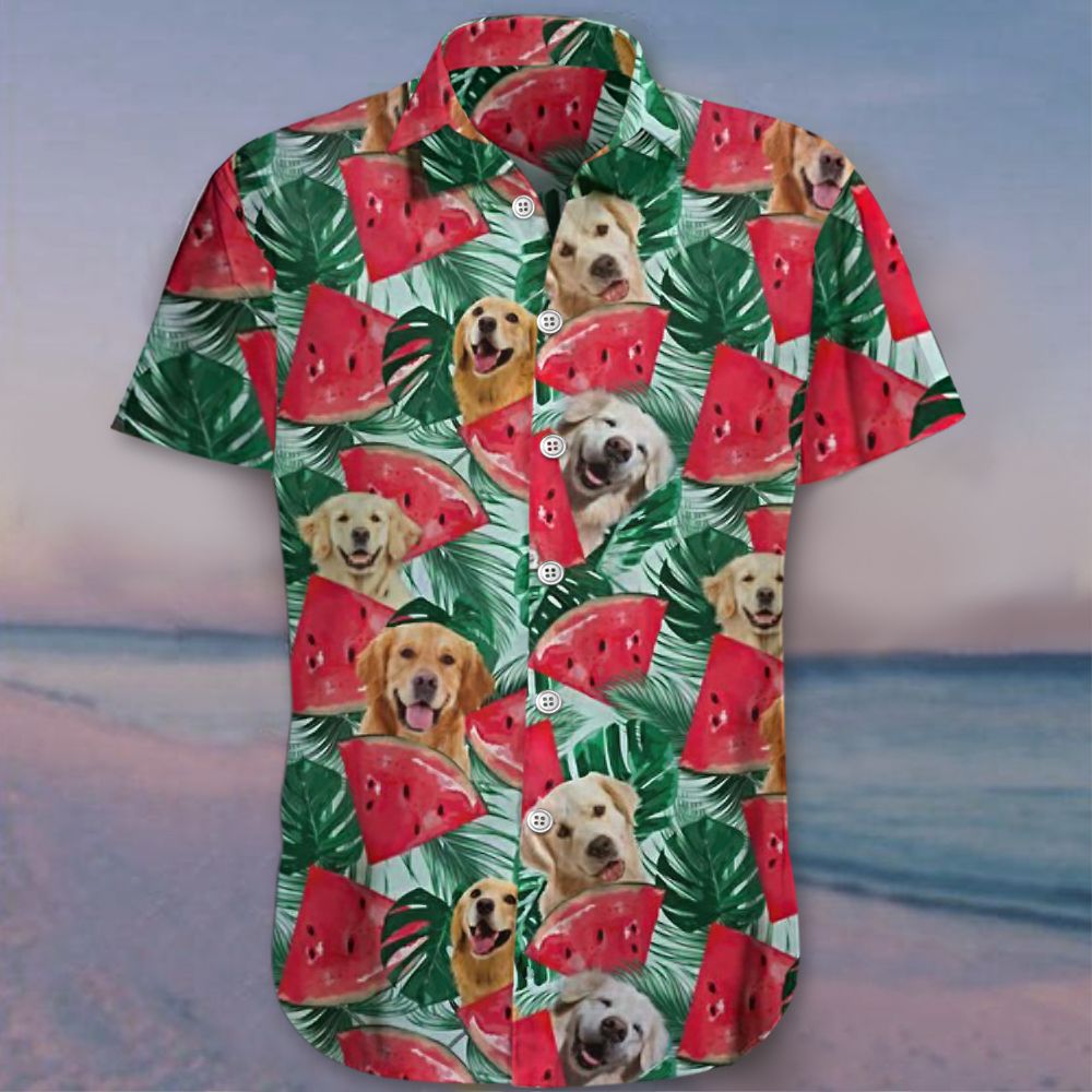 Golden Retriever Watermelon Hawaii Shirt Cute Dog Tropical Mens Gift For Him Ha62580