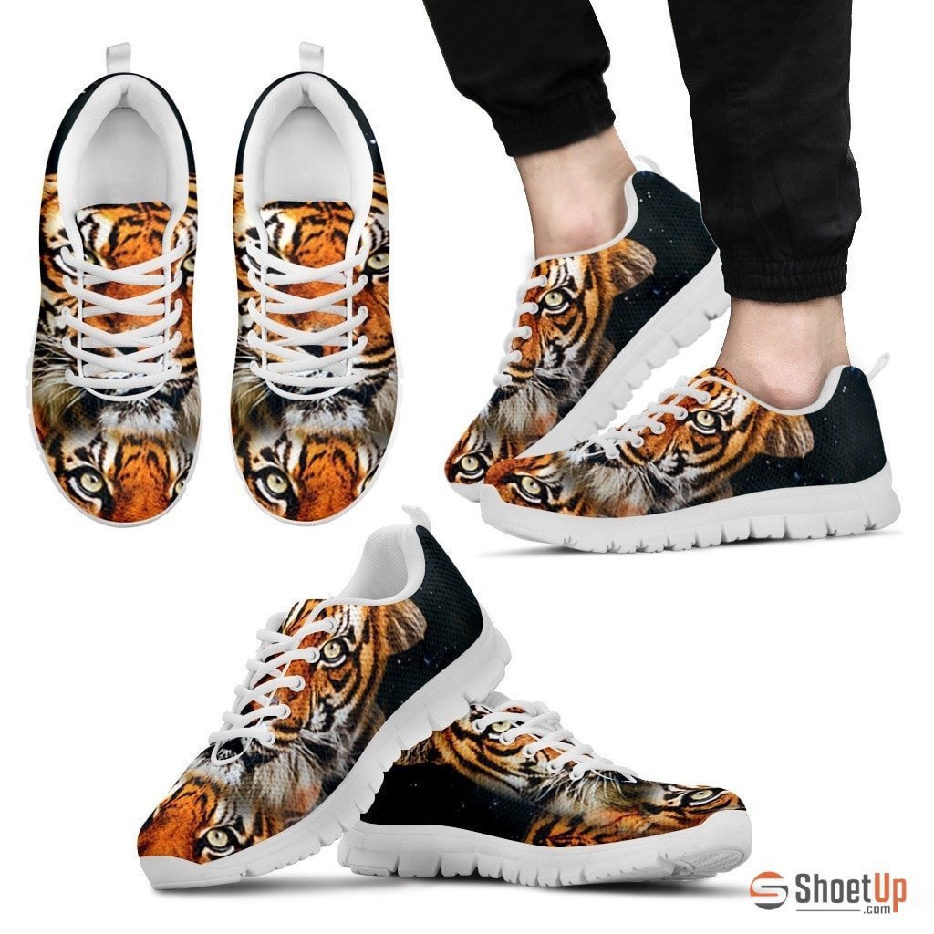 Tiger Print Sneakers Running, Sneaker ( And ) Personalized Shoes Custom Name, Text For Women, Men