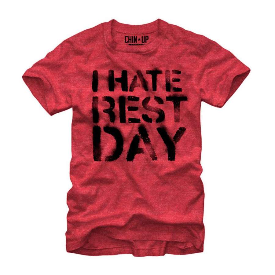 CHIN UP Men’s Rest Day  T Shirt Red Heather