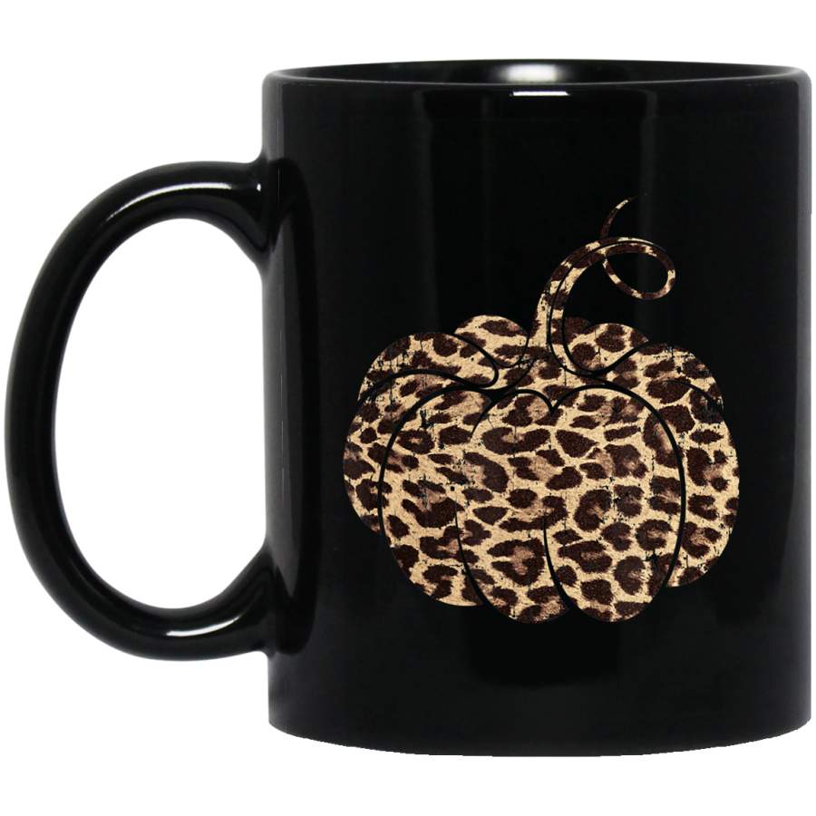 Vintage Pumpkin – Leopard Print Fall Gift Coffee Mug