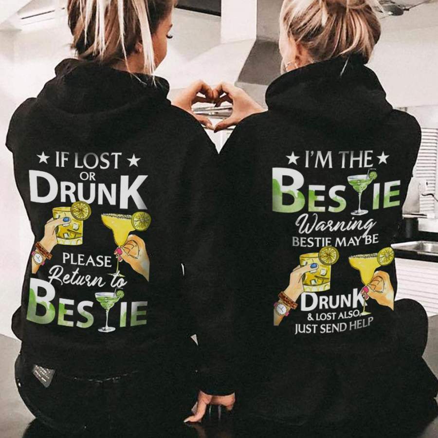 Gifts for best friend – Please return to bestie when im drunk couple hoodie – GST