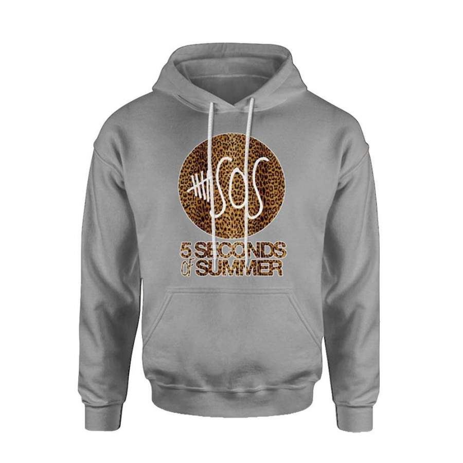 5sos 5 seconds of Summer on Leopard Logo Hoodie