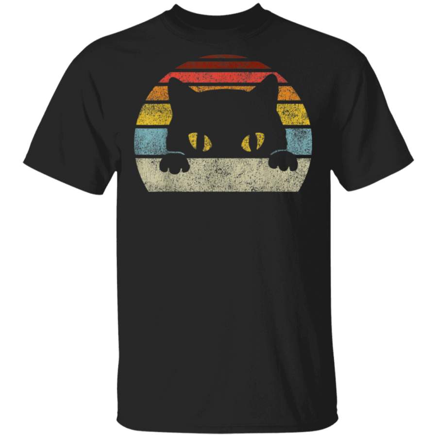 Vintage Black Cat Lover Retro Style Cats Gift TShirt