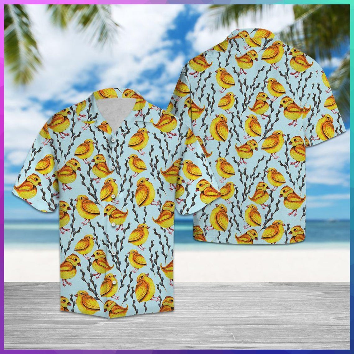 Yellow Chicken Hawaii Shirt Unisex Adult Ha67038