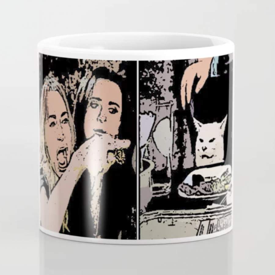 Woman Yelling at Cat meme Coffee Mug, Grumpy Cat meme Coffee Mug, Friend Mug gift, ugly Christmas Mug gifts, Cat lover Mug