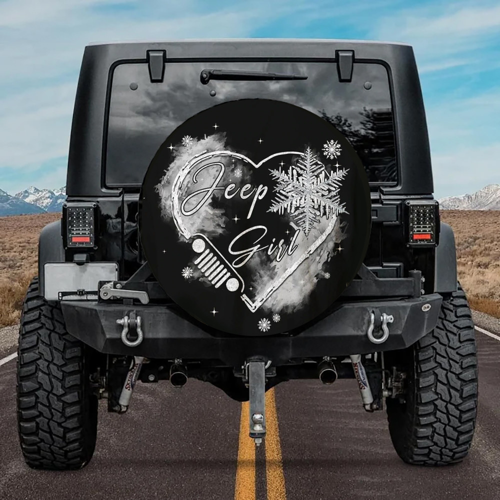 Je*P Girl Heart Snow Spare Tire Cover #Kv