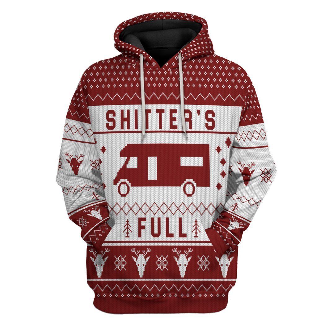 3D Shitters Full Ugly Christmas Sweater Red Custom Hoodie Apparel