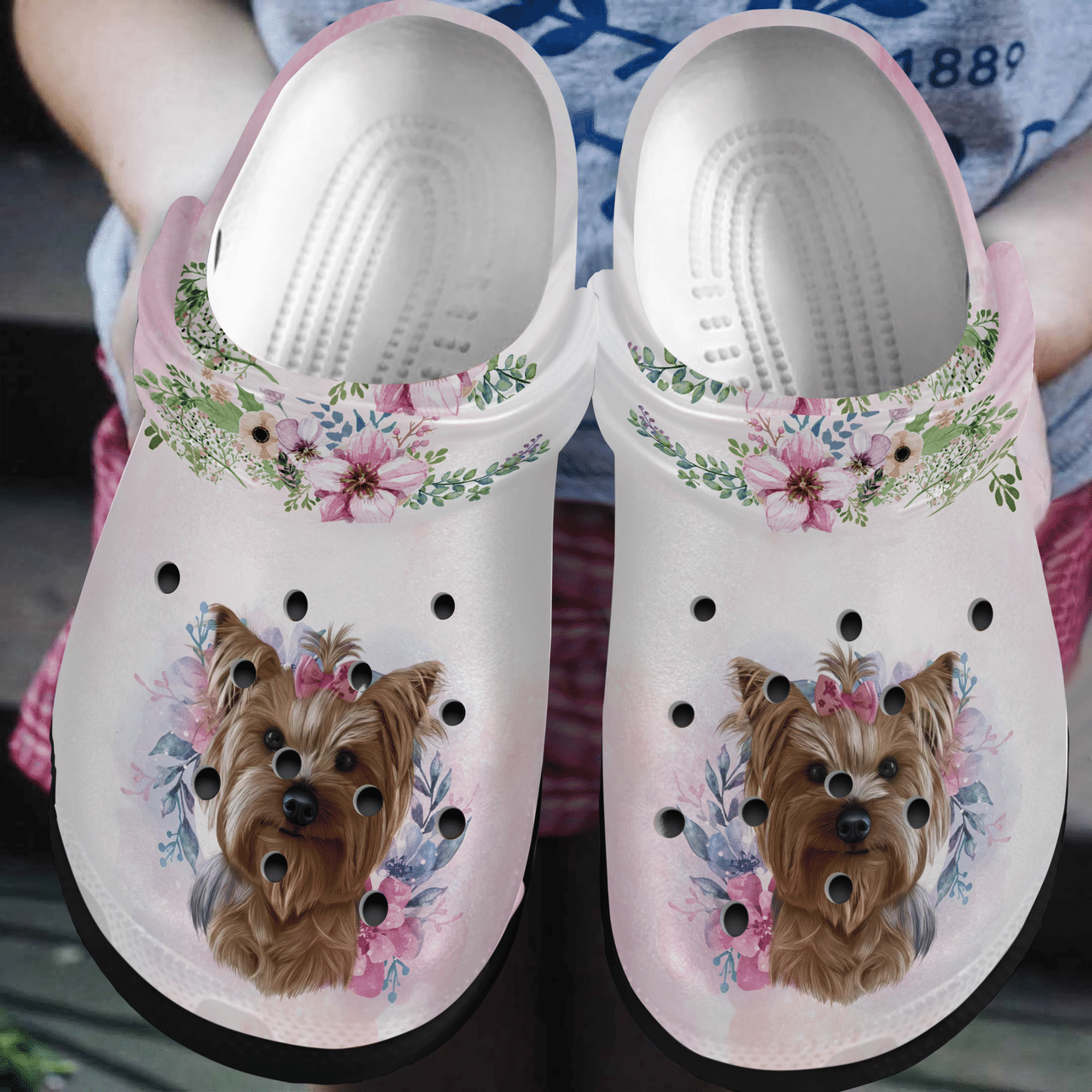 Yorkie Personalized Clog, Custom Name, Text, Color, Number Fashion Style For Women, Men, Kid, Print 3D Cute Yorkie