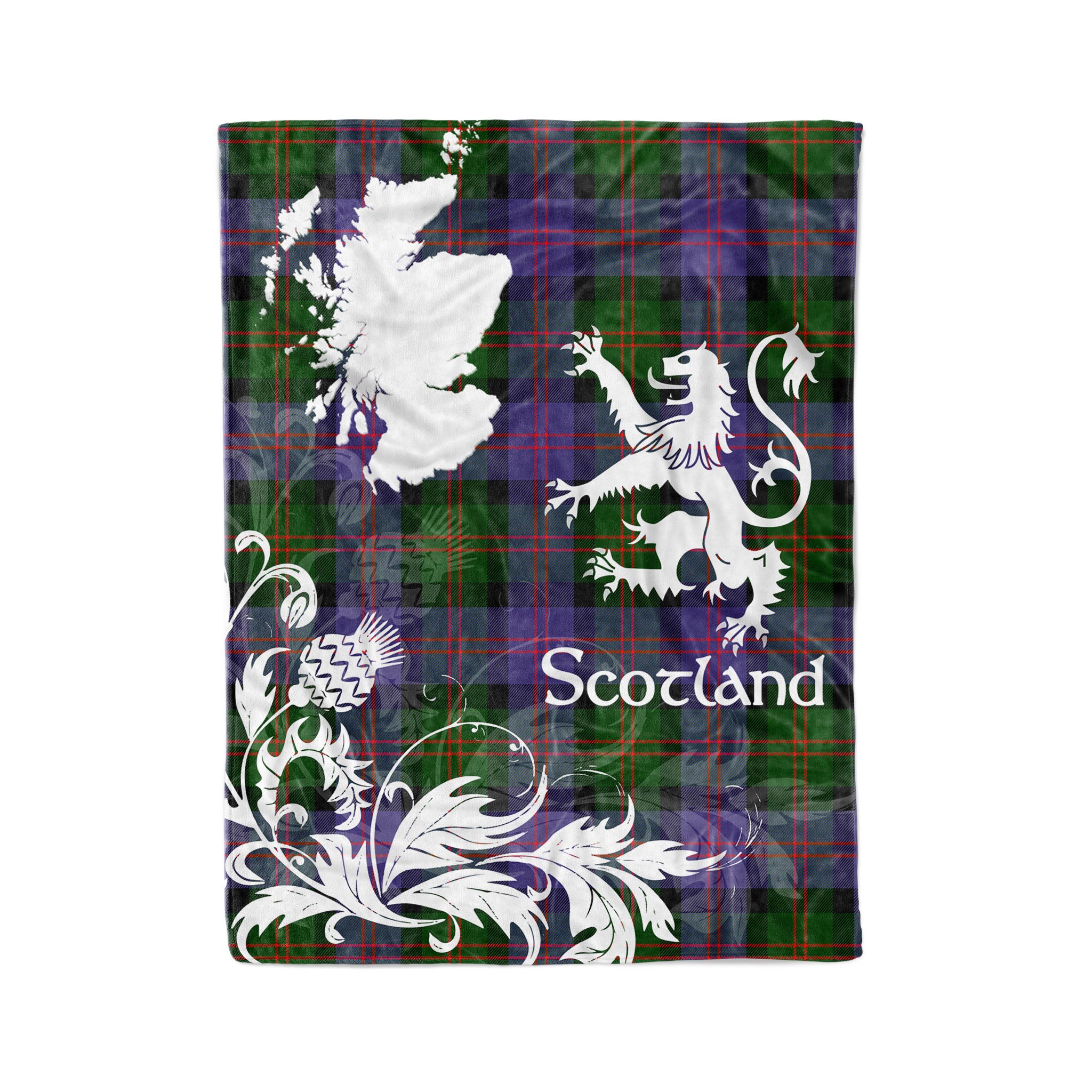 Tartan Plaid Fleece Blanket Tartan Blanket Thistle And Lion Scottish Clan Blair Plaid Blanket