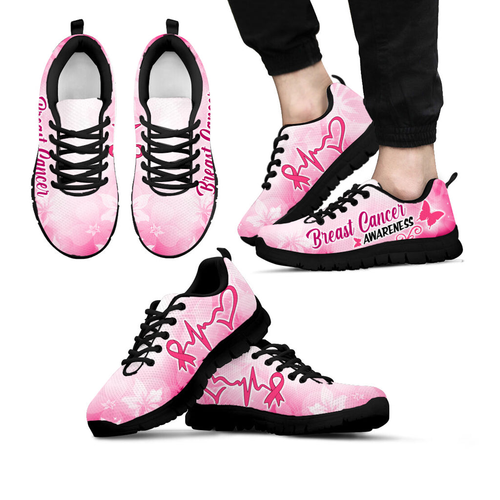 Breast Cancer Awareness Shoes Flower Sneaker Walking Shoes – Best Shoes For Men And Women
